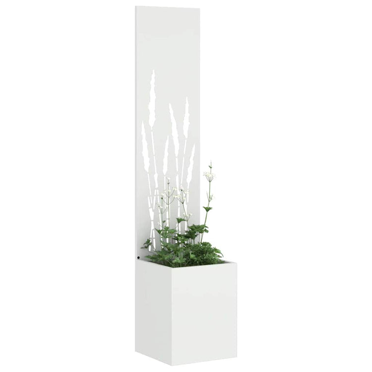 VidaXL brise-vue de jardin chantourné blanc 32 x 140 cm acier laminé à froid