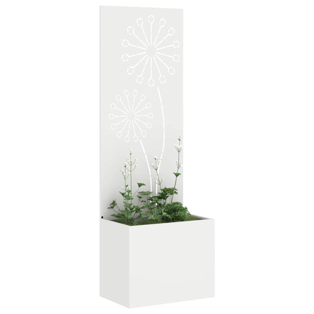 VidaXL brise-vue de jardin chantourné blanc 50 x 140 cm acier laminé à froid