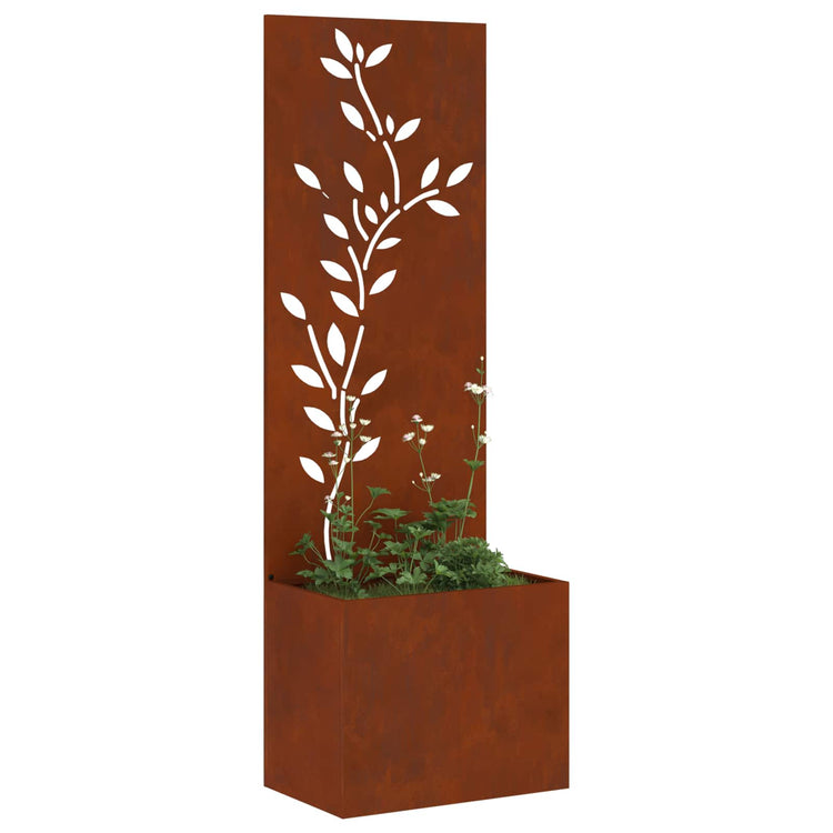 Vidaxxl brise-vue de jardin fleurs rouillées 50 x 140 cm acier corten