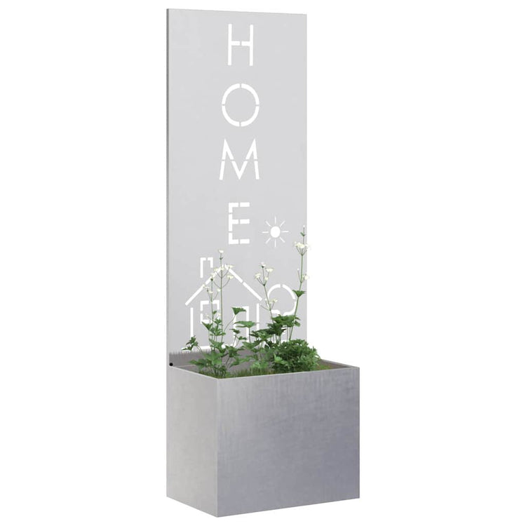 VidaXL brise-vue de jardin chantourné argent 50 x 140 cm acier inoxydable