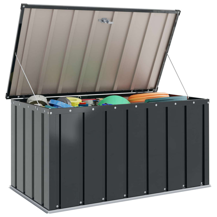 Vidaxxl boîte de rangement de jardin noir 101 x 56,5 x 50 cm acier