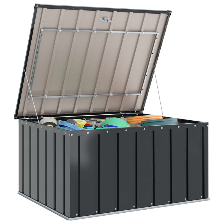 Vidaxxl boîte de rangement de jardin noir 101 x 82 x 50 cm acier