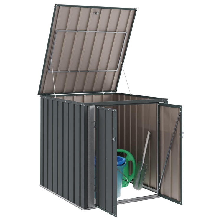VidaXL boîte de rangement de jardin noir 101,5 x 107 x 100 cm acier