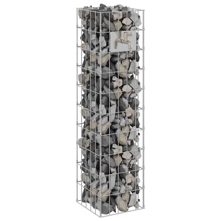 Vidaxx gabion robinet argent 25 x 25 x 100 cm acier inoxydable