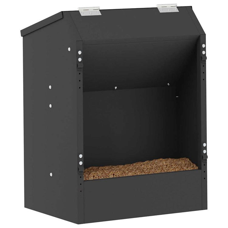 Vidaxl nourriture pour lapin noir 64,5 x 25,5 x 45,5 cm acier laminé à froid