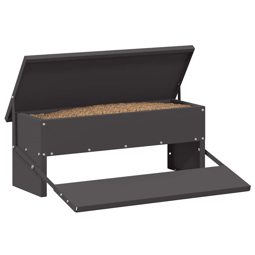 Vidaxl alimentation à pédale pour poulet noir 48,5 x 39,5 x 19 cm