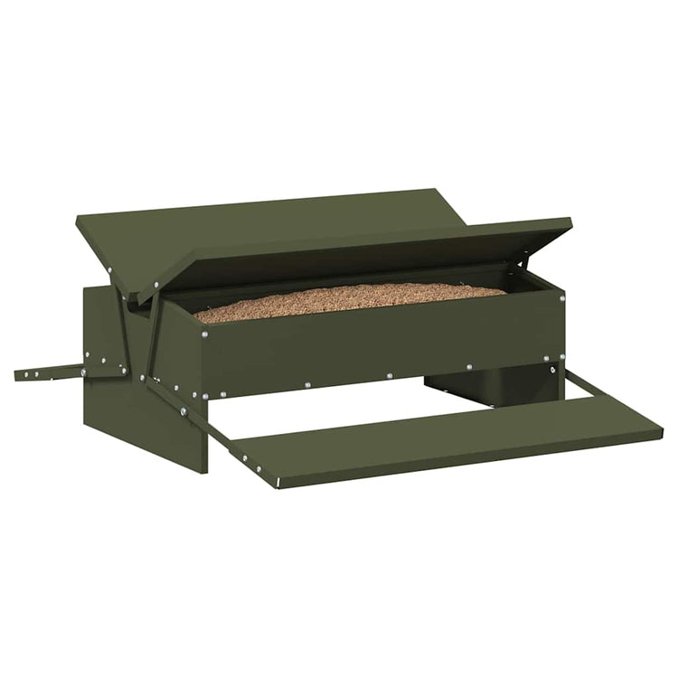 Vidaxl tapis de poulet alimentaire vert olive 75 x 53 x 20,5 cm