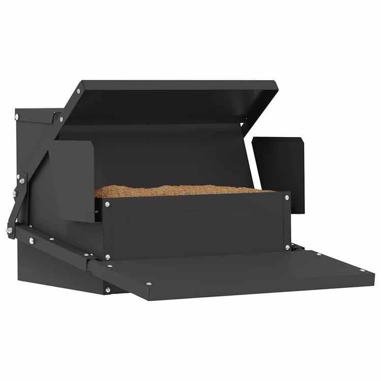 Vidaxxl mangeoire à pédale pour poulet noir 50 x 40 x 29 cm acier laminé à froid