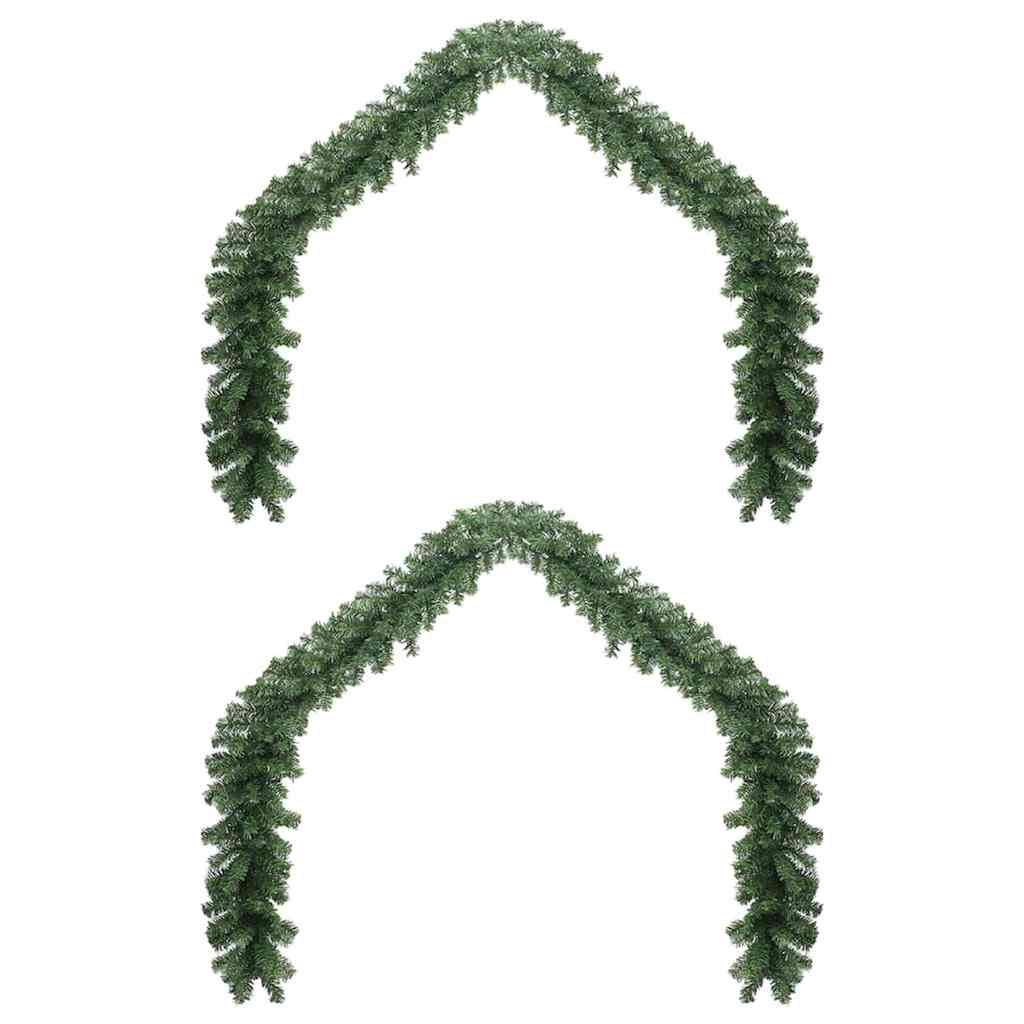 VidaXL couronne de Noël 2 pcs vert 20 m PVC