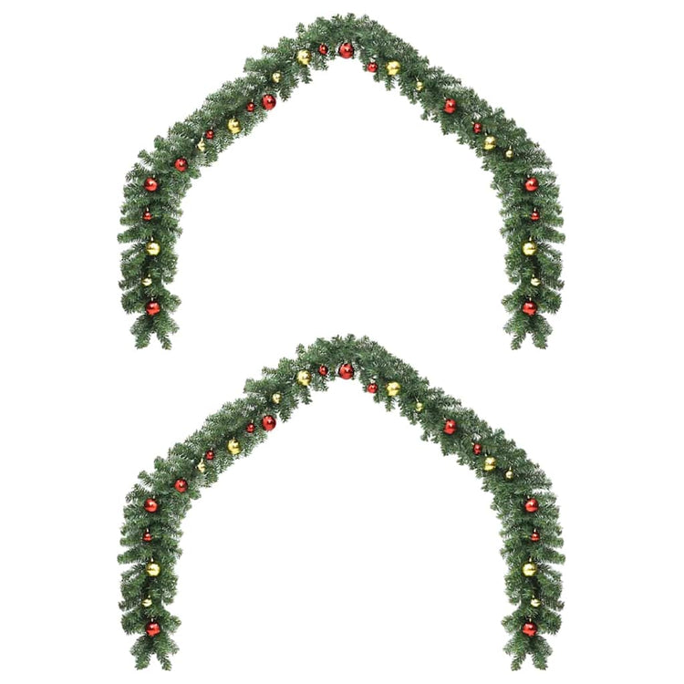 VidaXL couronne de Noël avec 600 LED 2 pcs vert PVC