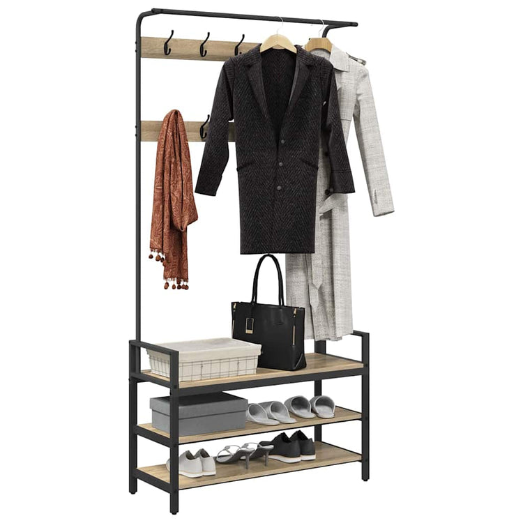 Vidaxl portemanteau avec étagère chêne sonoma 95 x 34 x 184 cm bois traité