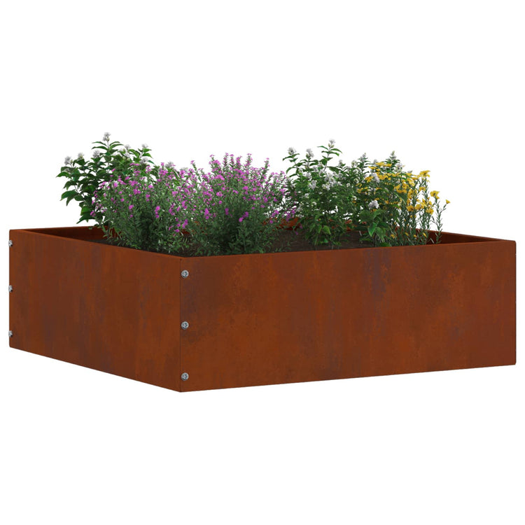 Vidaxl bordure de jardin rouillée 40 x 40 x 13 cm acier corten