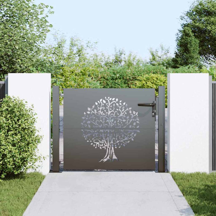 VidaXL portail de jardin avec serrure noir 110 x 105 cm acier thermolaqué