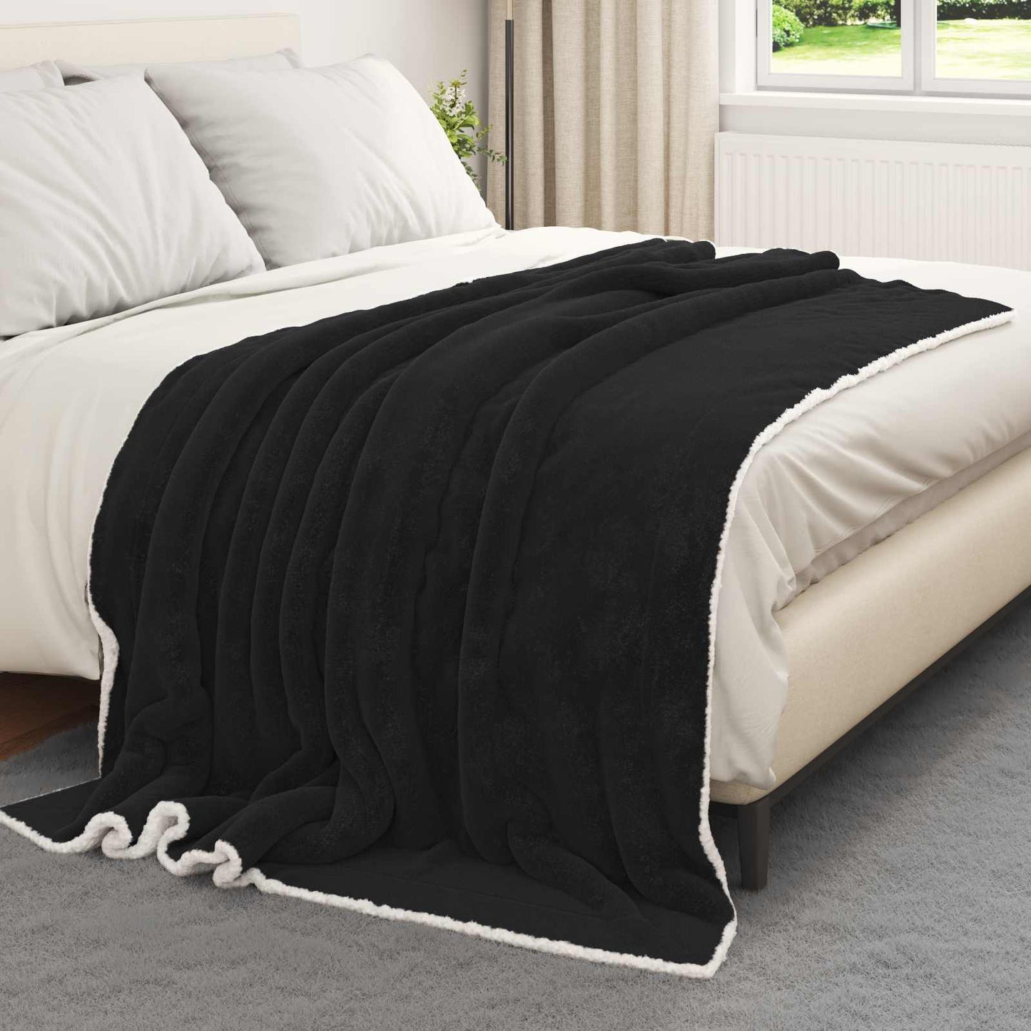 Vidaxx plaid noir 150 x 200 cm polaire
