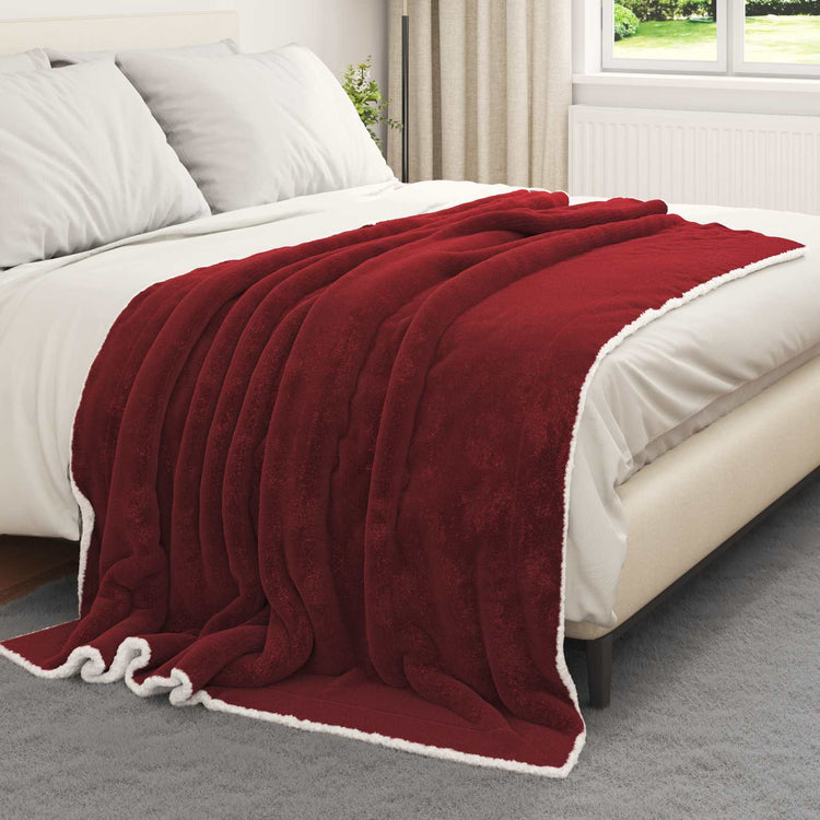 Vidaxx plaid rouge bordeaux 150 x 200 cm polaire
