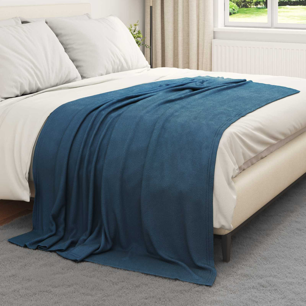 Vidaxx plaid bleu marine 200 x 150 cm polaire