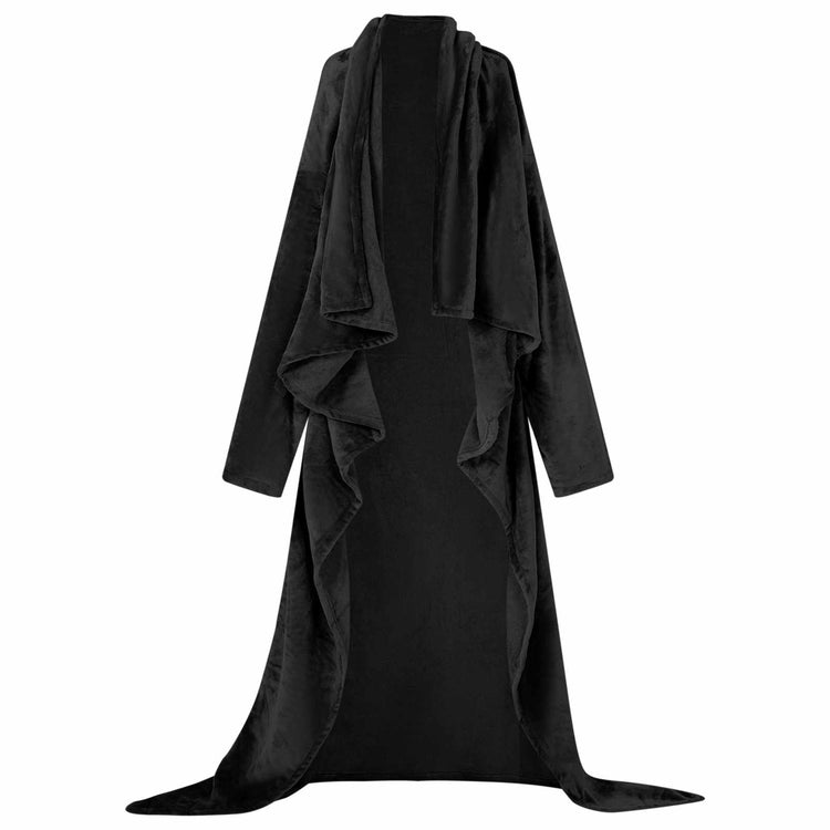 VidaXL couverture à capuche noir f flanelle