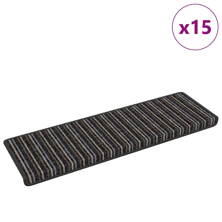 Vidaxx tapis d'escalier autocollants 15 pièces anthracite 65 x 21 x 4 cm