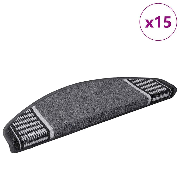 Vidaxx tapis d'escalier autocollants 15 pièces anthracite 65 x 21 x 4 cm