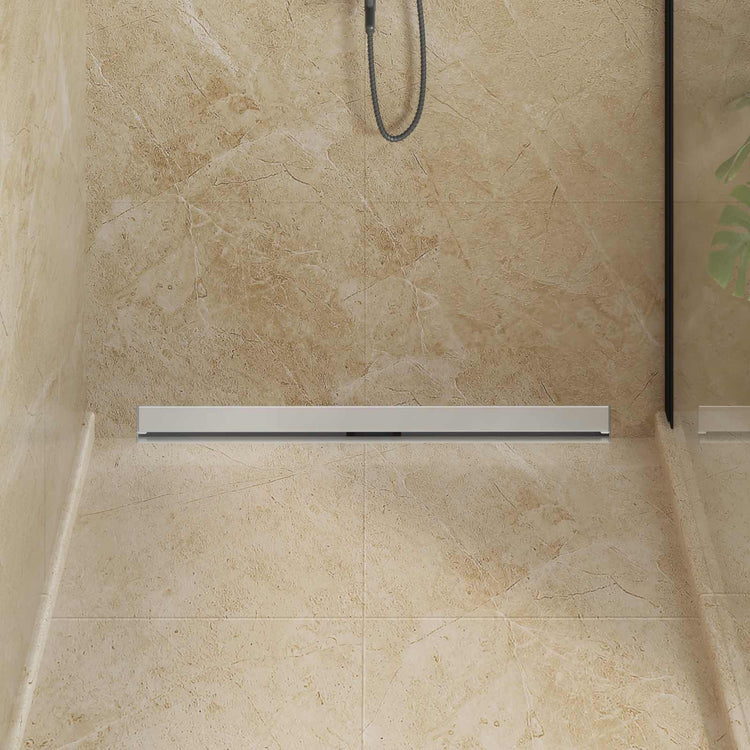 VidaXL caniveau de douche mural argent 90 cm acier inoxydable 304