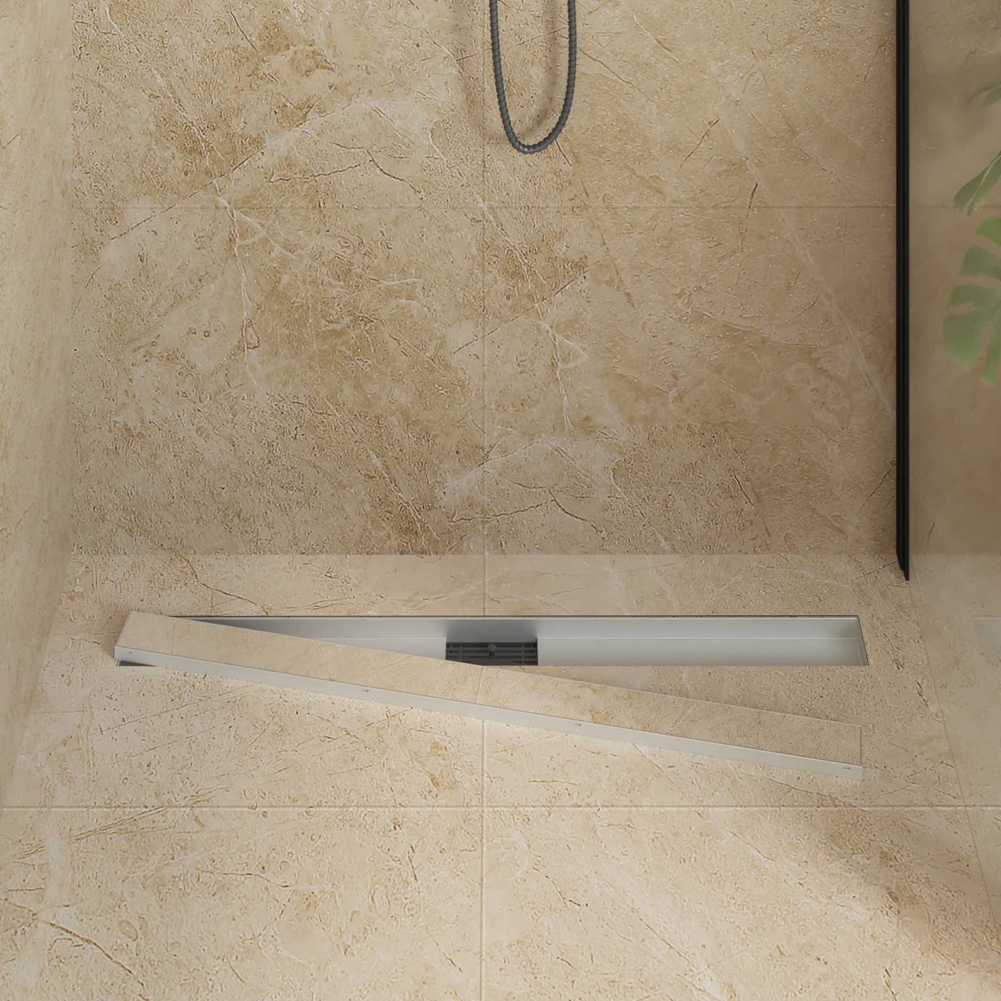 Vidaxx caniveau de douche 2 en 1 argent 100 cm acier inoxydable 304