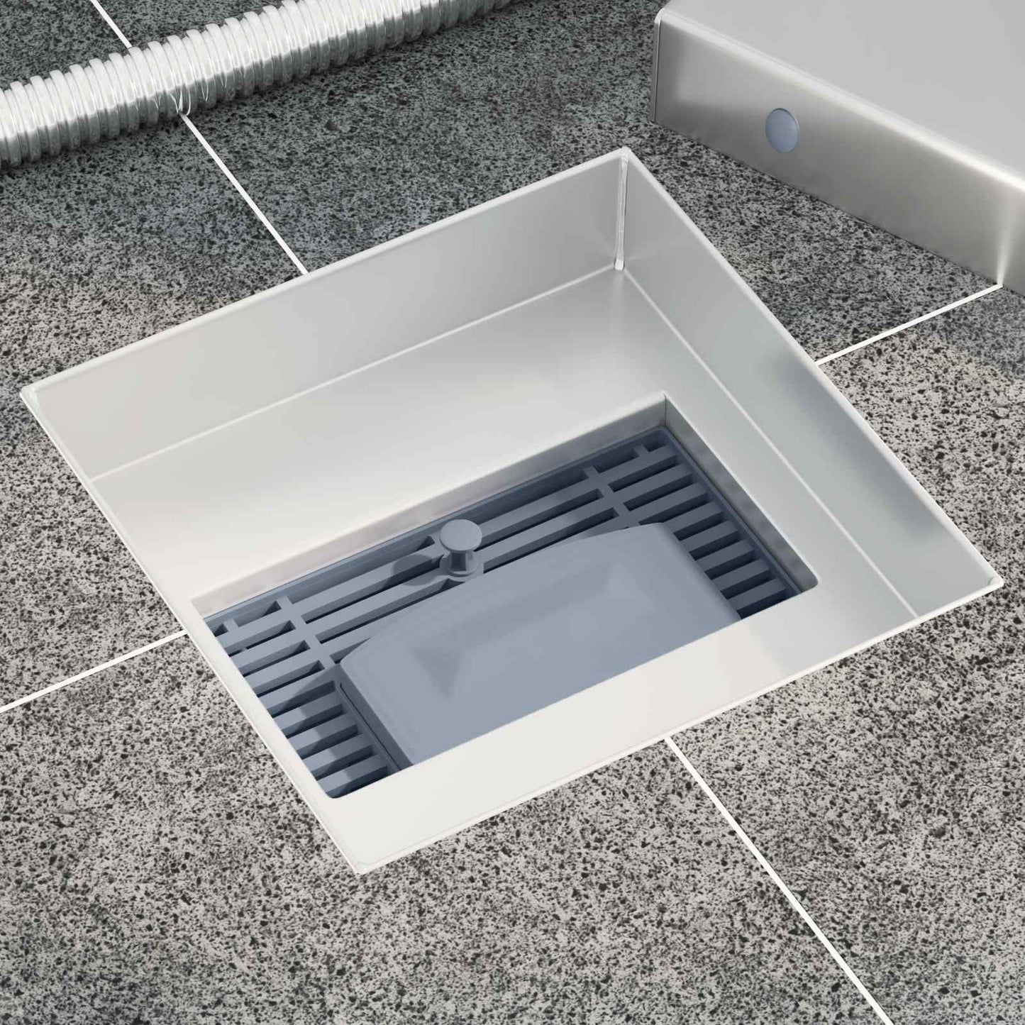 Vidaxx Caniveau de douche 2 en 1 argent 15 x 15 cm acier inoxydable 304