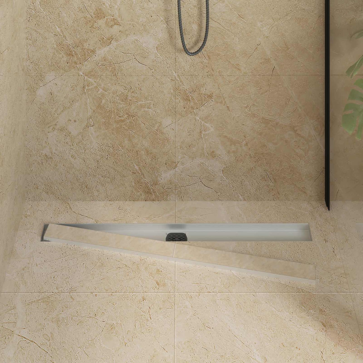 Vidaxx caniveau de douche 2 en 1 avec siphon 360° argent 90 cm