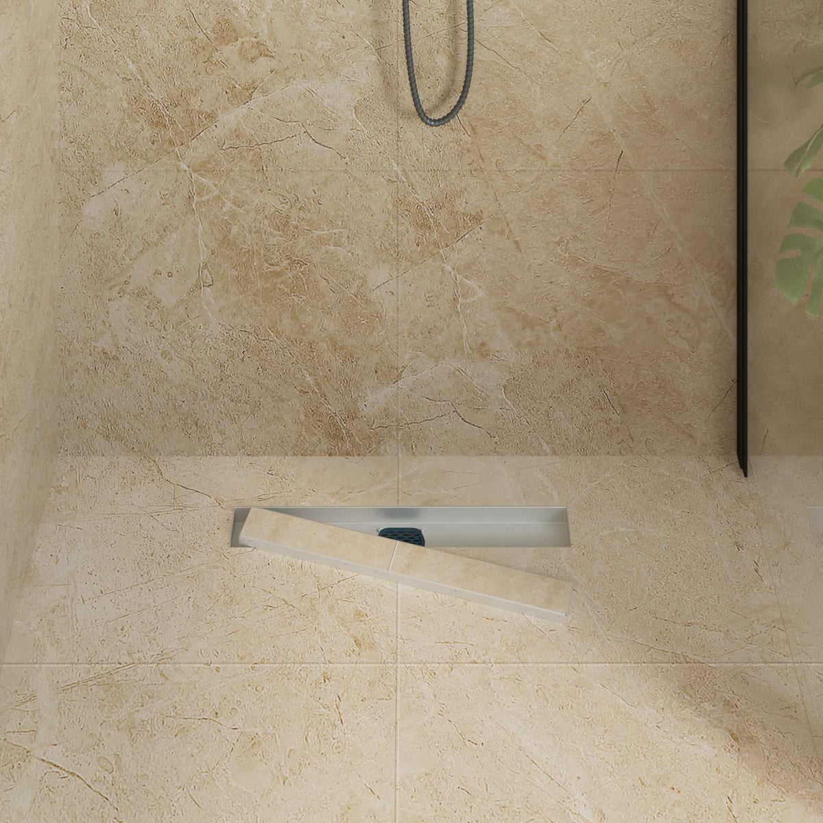 Vidaxx caniveau de douche 2 en 1 avec siphon 360° argent 54 x 11 x 9,5 cm