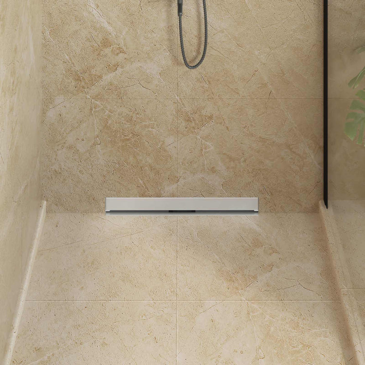 Vidaxxl caniveau de douche mural argent 60 cm acier inoxydable 304