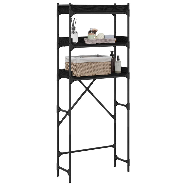 Vidaxx étagère pour machine à laver noir 0ak 67 x 25 x 163 cm bois traité