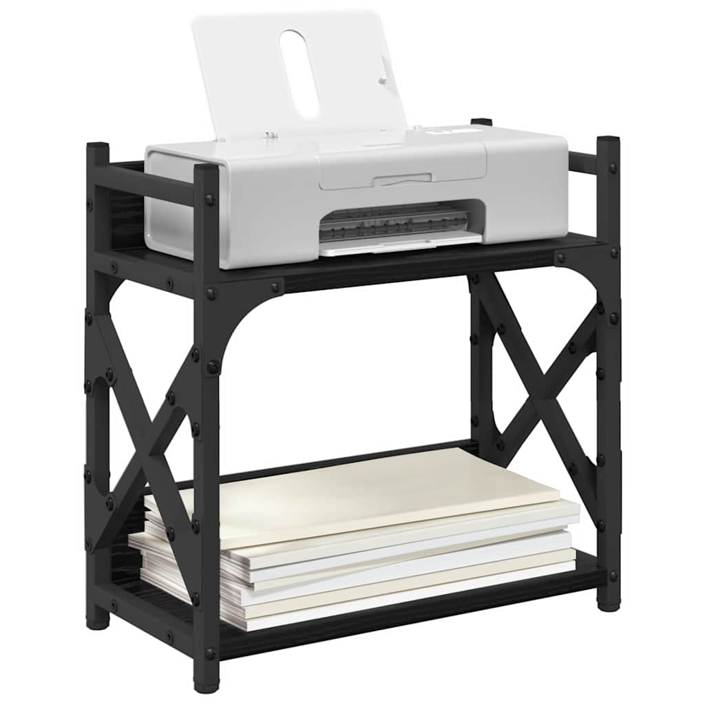 Vidaxxl support d'imprimante chêne noir 40 x 20 x 40 cm bois d'ingénierie