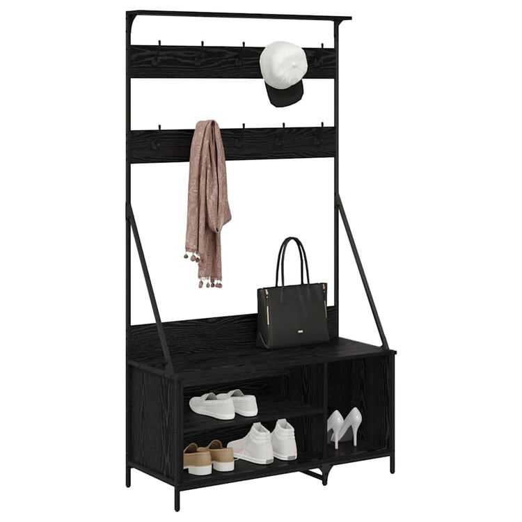 VidaXL portant à vêtements avec étagère chêne noir 100 x 41 x 184 cm bois fini