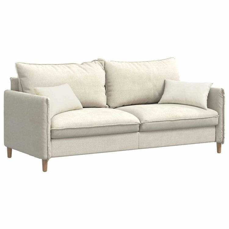 VidaXL coussins de canapé 2 pièces crème 50 x 30 cm tissu corde
