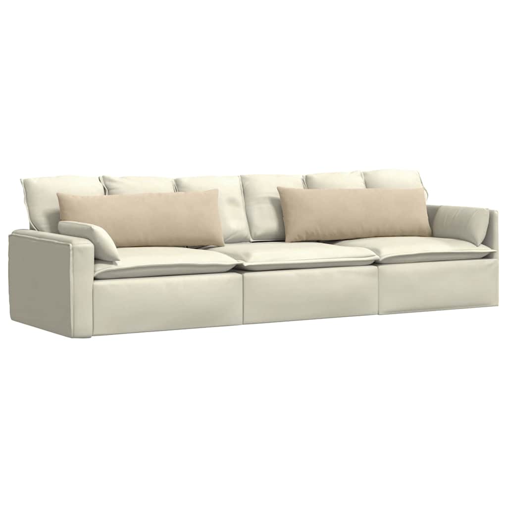 VidaXL coussins de canapé 2 pièces crème 120 x 40 cm tissu