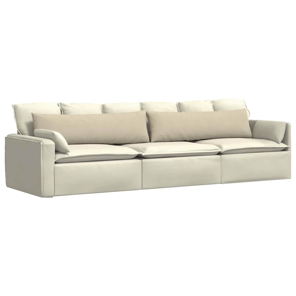 VidaXL coussins de canapé 2 pcs crème 145 x 40 cm tissu