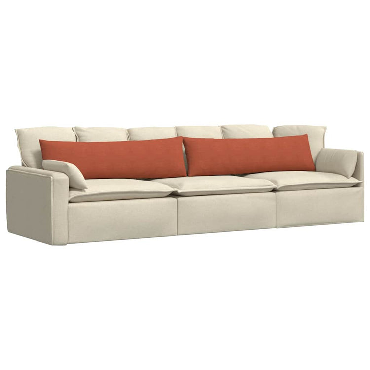 VidaXL coussins de canapé 2 pièces rouge-orange 145 x 40 cm tissu corde