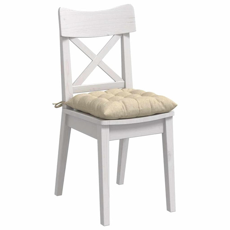 VidaXL coussins de siège 4 pcs crème 40 x 40 x 6 cm tissu