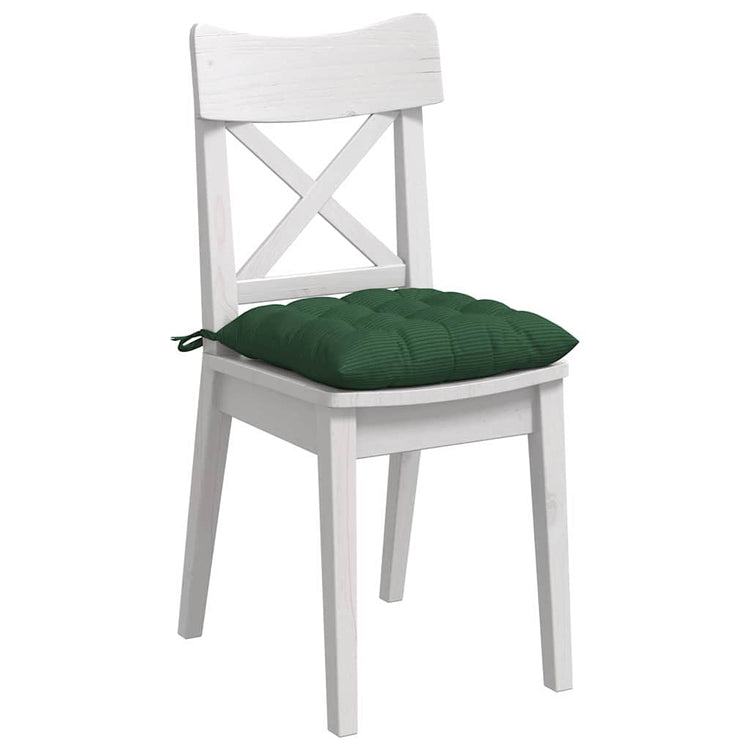 VidaXL coussins de siège 4 pcs vert foncé 40 x 40 x 6 cm tissu en coton