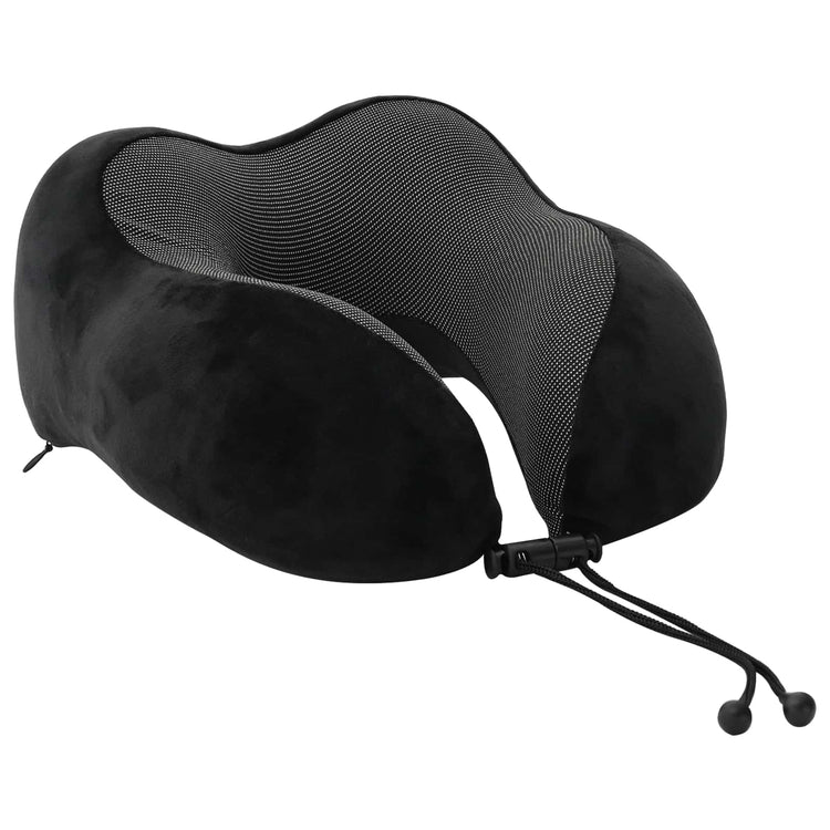 Vidaxx oreiller de voyage pour le cou avec coussin noir 27 x 26 x 14 cm velours