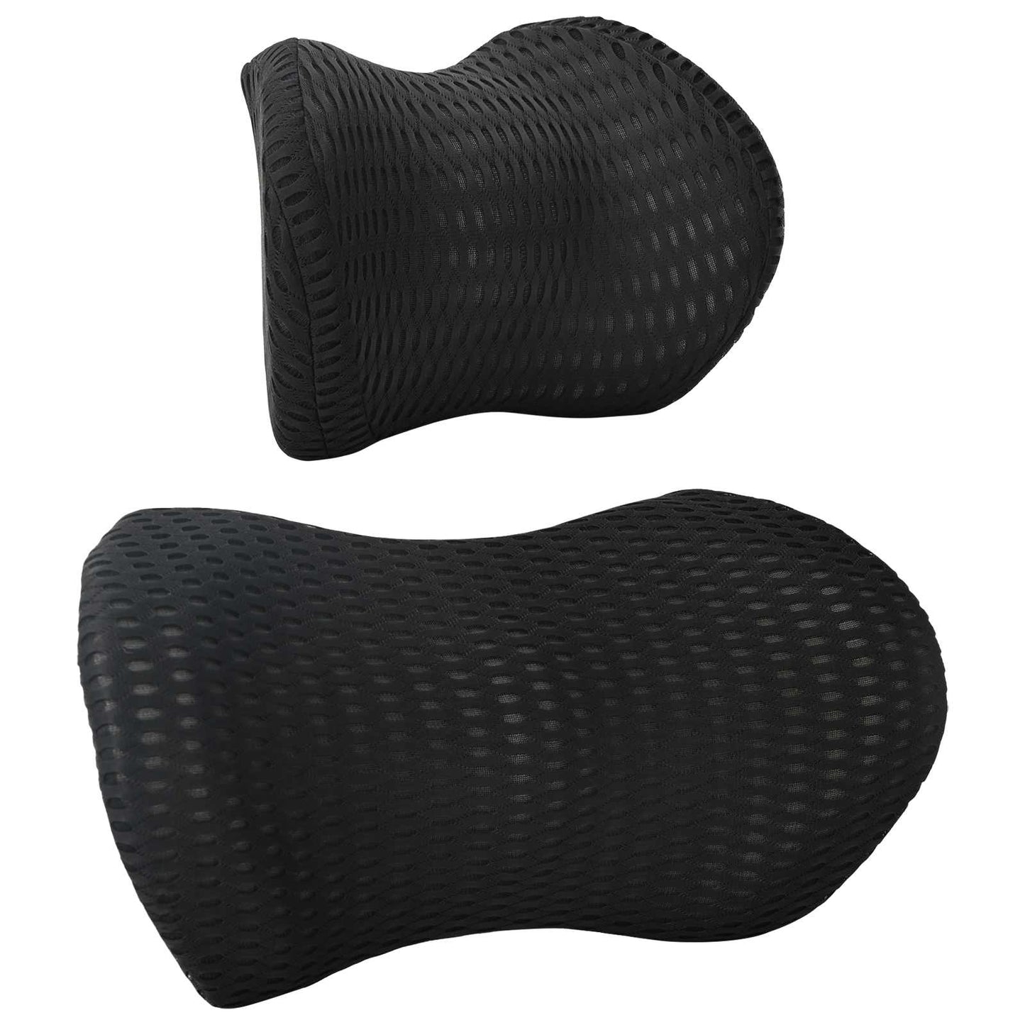 VidaXL ensemble de coussins avec coussin réglable 2 pcs maille 4D noire