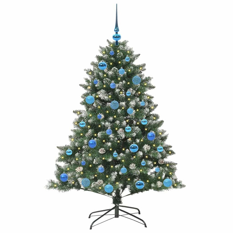 VidaXL sapin de Noël artificiel avec 150 LED vertes, 150 cm PVC et plastique et acier