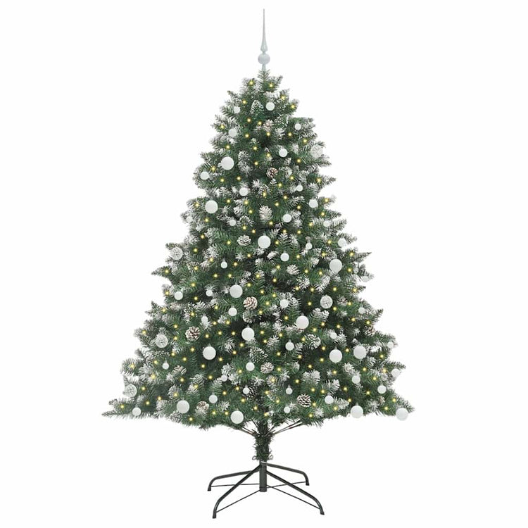 Vidaxx sapin de Noël artificiel avec 300 LED vert 180 cm PVC et plastique et acier