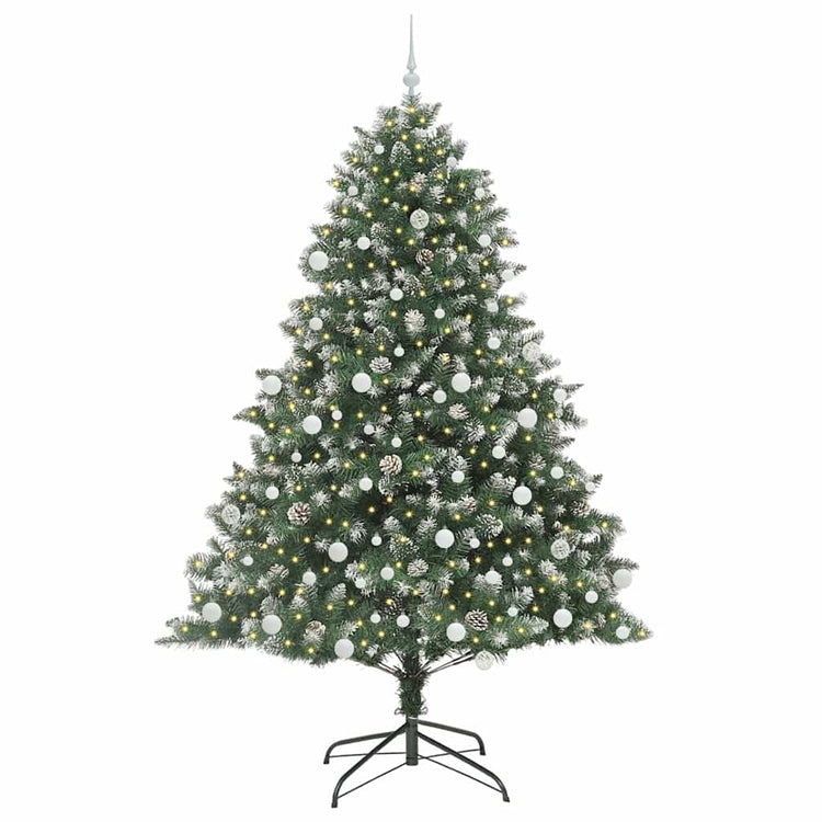 VidaXL sapin de Noël artificiel avec 300 LED vertes, 210 cm PVC et plastique et acier