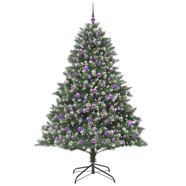 VidaXL sapin de Noël artificiel avec 300 LED vertes, 210 cm PVC et plastique et acier