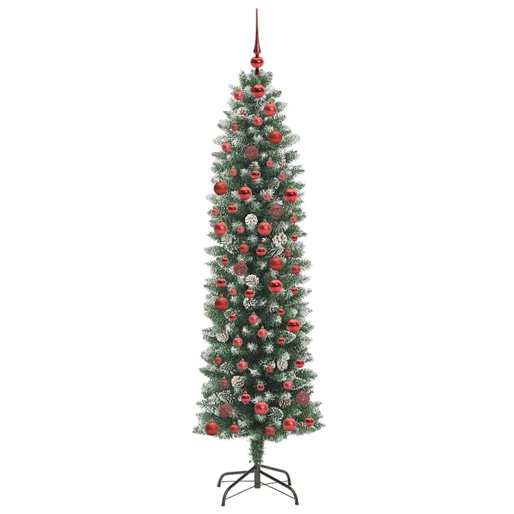 Vidaxx sapin de Noël artificiel mince avec 300 LED vert et blanc 180 cm