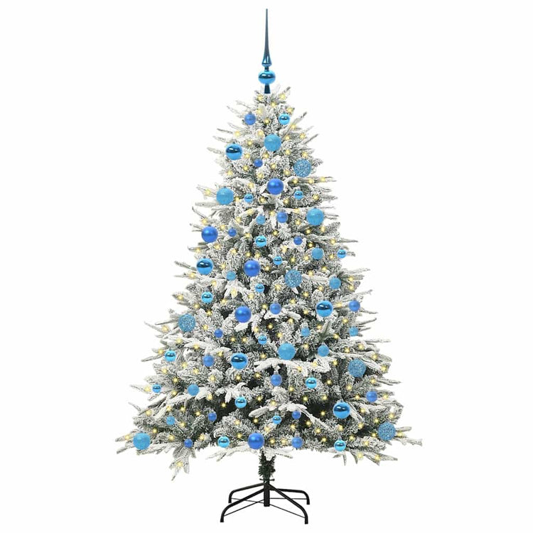 VidaXL sapin de Noël artificiel illuminé avec jeu de boules vert 180 cm
