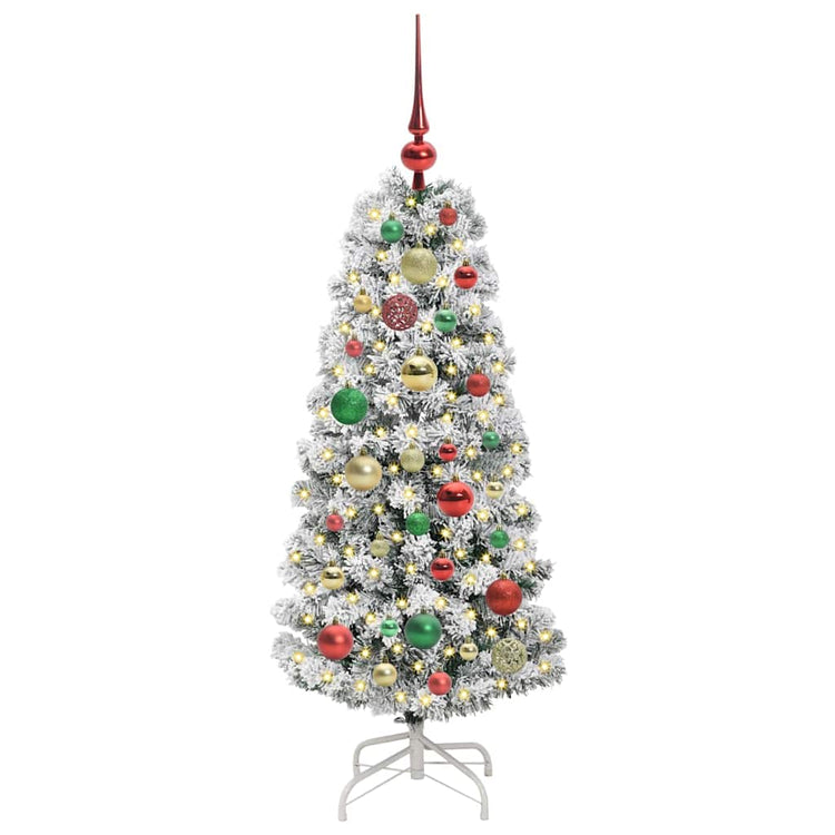 Vidaxx sapin de Noël artificiel pliant vert et blanc 120 cm