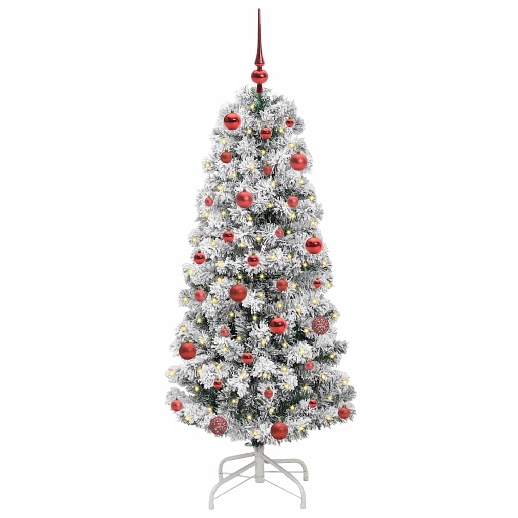 Vidaxx sapin de Noël artificiel pliant vert et blanc 150 cm