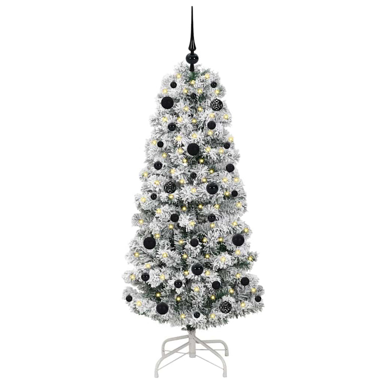 Vidaxx sapin de Noël artificiel pliant vert et blanc 150 cm
