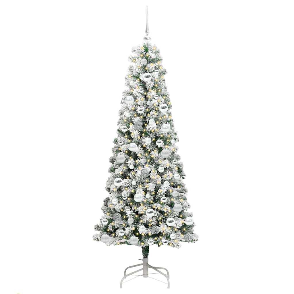 Vidaxx sapin de Noël artificiel pliant vert et blanc 180 cm